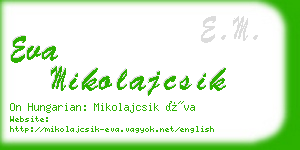 eva mikolajcsik business card